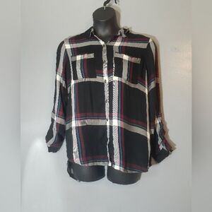 Pixley Black and Red Plaid Shirt